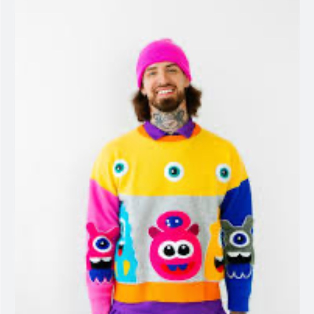 NWT RETROPICALIA Eyeballs Monsters knit Sweater